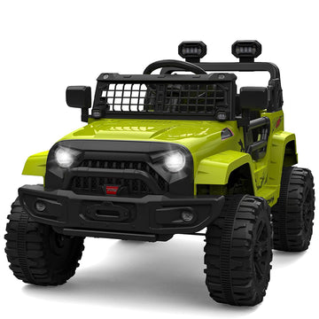Garvee Ride P Series 12V Kids Electric Vehicles with Remote Control Spring Suspension, LED Lights, Bluetooth, 2 Speeds - Green