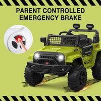 Garvee Ride P Series 12V Kids Electric Vehicles with Remote Control Spring Suspension, LED Lights, Bluetooth, 2 Speeds - Green