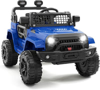 Garvee Ride P Series 12V Kids Electric Vehicles with Remote Control Spring Suspension, LED Lights, Bluetooth, 2 Speeds - Blue