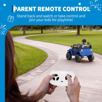 Garvee Ride P Series 12V Kids Electric Vehicles with Remote Control Spring Suspension, LED Lights, Bluetooth, 2 Speeds - Blue