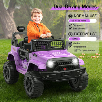 Garvee Ride P Series 12V Kids Electric Ride On Truck Car w/Parent Remote Control, Spring Suspension, LED Lights & AUX Port | Outdoor Ride Toy for Boys Girls 3+ Years