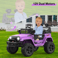 Garvee Ride P Series 12V Kids Electric Ride On Truck Car w/Parent Remote Control, Spring Suspension, LED Lights & AUX Port | Outdoor Ride Toy for Boys Girls 3+ Years