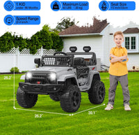 Garvee Ride P Series 12V Kids Electric Ride On Truck Car w/Parent Remote Control, Spring Suspension, LED Lights & AUX Port | Outdoor Ride Toy for Boys Girls 3+ Years