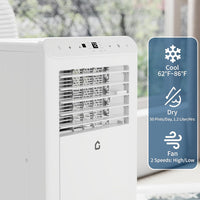 Garvee 10000BTUs Portable Air Conditioner, 3-In-1 Stand UP AC Unit With Dehumidifier, Fan Modes for Room Up to 450 Sq. Ft, Auto Swing, 24 Timer, White