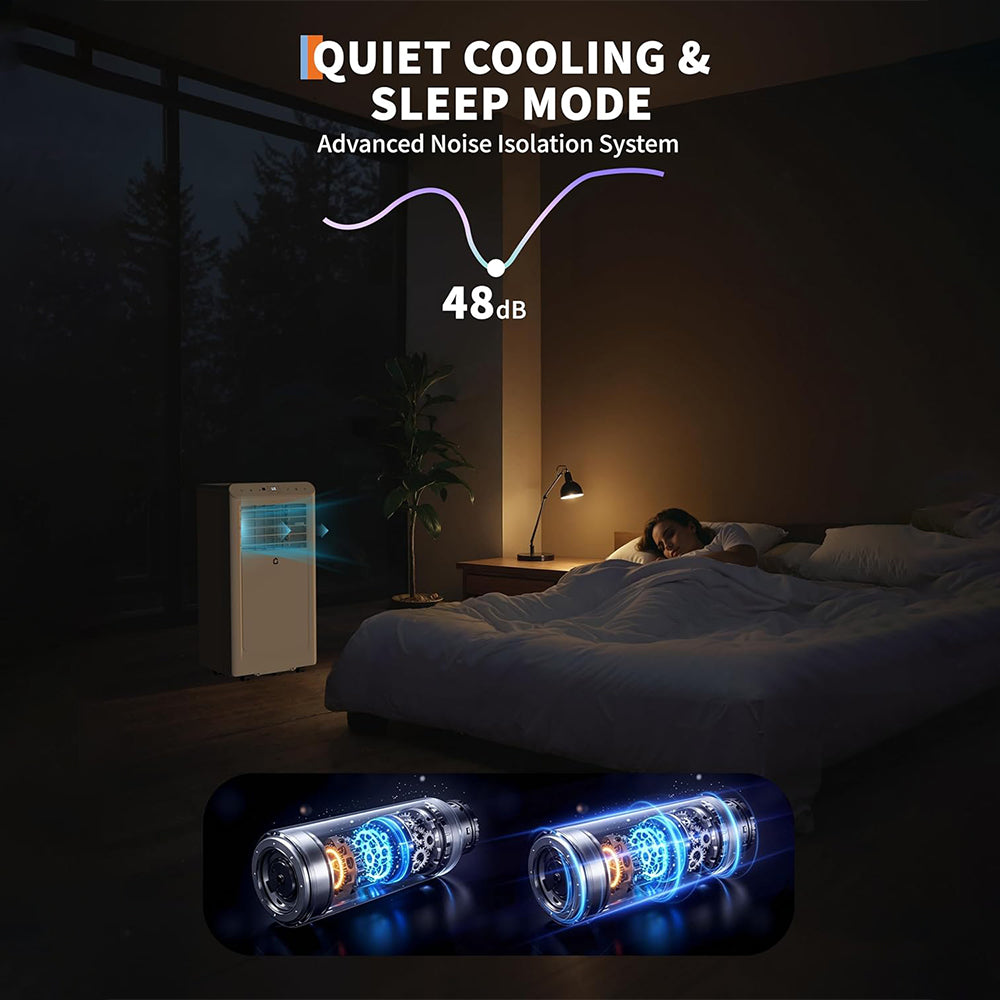 Garvee 10000BTUs Portable Air Conditioner, 3-In-1 Stand UP AC Unit With Dehumidifier, Fan Modes for Room Up to 450 Sq. Ft, Auto Swing, 24 Timer, White