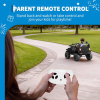 Garvee Ride P Series 12V Kids Electric Vehicles with Remote Control Spring Suspension, LED Lights, Bluetooth, 2 Speeds - Black