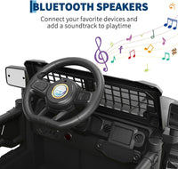 Garvee Ride P Series 12V Kids Electric Vehicles with Remote Control Spring Suspension, LED Lights, Bluetooth, 2 Speeds - Black