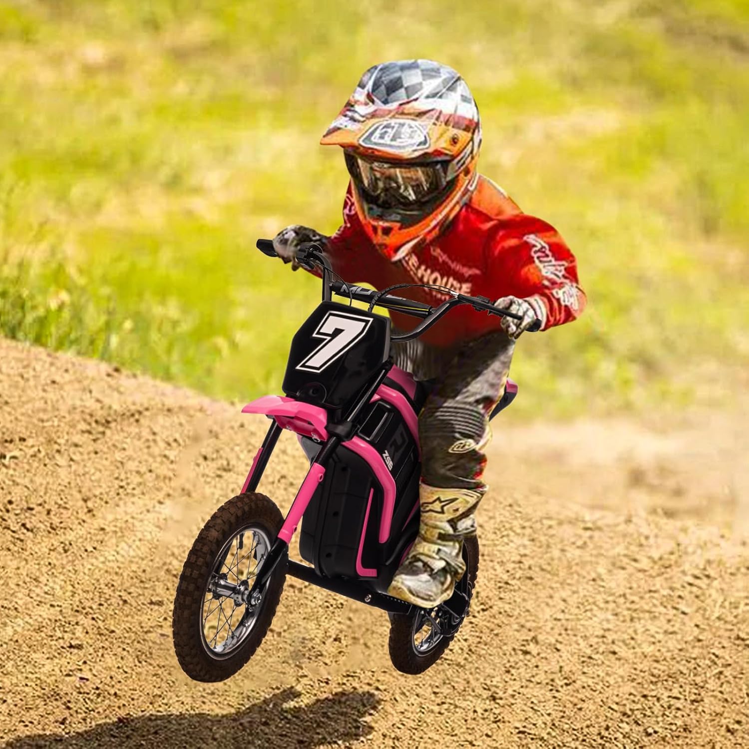 Garvee Ride - T Series: 24V-10A 350W Ride On Electric Dirt Bike For Kids Ages 13+, 14.29MPH, 3-Speed - Pink-7