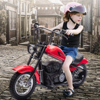 Garvee Ride - T Series: 24V Kids Electric Dirt Bike 250W Motor 2 Speeds Leather Seat LED Light 150lbs Capacity Off-Road Trail Ride