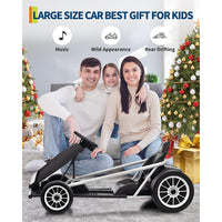 Garvee 24V 9Ah Kids Ride On Go Kart Toy,High Speed 8.1MPH Drifting Car with 2x300W Motors,14.3" XL Seat,Full Metal Frame,Music,Power Display,Max Load 155Lbs Racing for Kids 8-12 Years - White