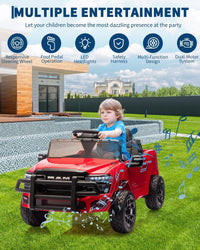 Garvee Kids Ride On Car RAM 12V Electric Truck with Remote Control, Spring Suspension, LED Lights, Music, Wide Seat, All-Terrain, for Toddlers Outdoor Play
