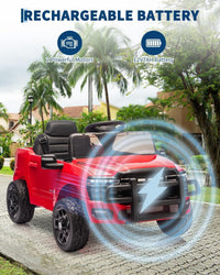 Garvee Kids Ride On Car RAM 12V Electric Truck with Remote Control, Spring Suspension, LED Lights, Music, Wide Seat, All-Terrain, for Toddlers Outdoor Play