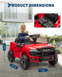 Garvee Kids Ride On Car RAM 12V Electric Truck with Remote Control, Spring Suspension, LED Lights, Music, Wide Seat, All-Terrain, for Toddlers Outdoor Play