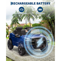 Garvee Ride On Pickup Truck Car 12V Battery Powered Electric Vehicle with Remote Control & Suspension System, Double Doors, Seat Belt, LED Lights, Music - Kids Outdoor Toy