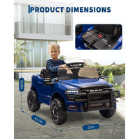 Garvee Ride On Pickup Truck Car 12V Battery Powered Electric Vehicle with Remote Control & Suspension System, Double Doors, Seat Belt, LED Lights, Music - Kids Outdoor Toy