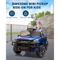 Garvee Ride On Pickup Truck Car 12V Battery Powered Electric Vehicle with Remote Control & Suspension System, Double Doors, Seat Belt, LED Lights, Music - Kids Outdoor Toy