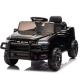 Garvee Electric Kids Ride On Truck RAM 12V with Remote Control, Spring Suspension, LED Lights, MP3 Player, Adjustable Seat, Indoor/Outdoor - Black