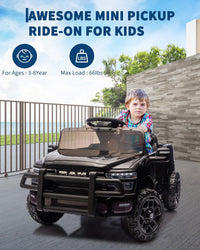Garvee Electric Kids Ride On Truck RAM 12V with Remote Control, Spring Suspension, LED Lights, MP3 Player, Adjustable Seat, Indoor/Outdoor