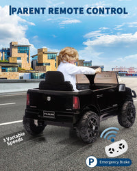 Garvee Electric Kids Ride On Truck RAM 12V with Remote Control, Spring Suspension, LED Lights, MP3 Player, Adjustable Seat, Indoor/Outdoor