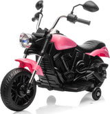 Garvee Ride - P Series: 12V Electric Motorcycle for Kids with Detachable Training Wheels, Soft Start, Reverse, Headlight, Horn, Music, Red, Toddler Ride-On Toy - Pink
