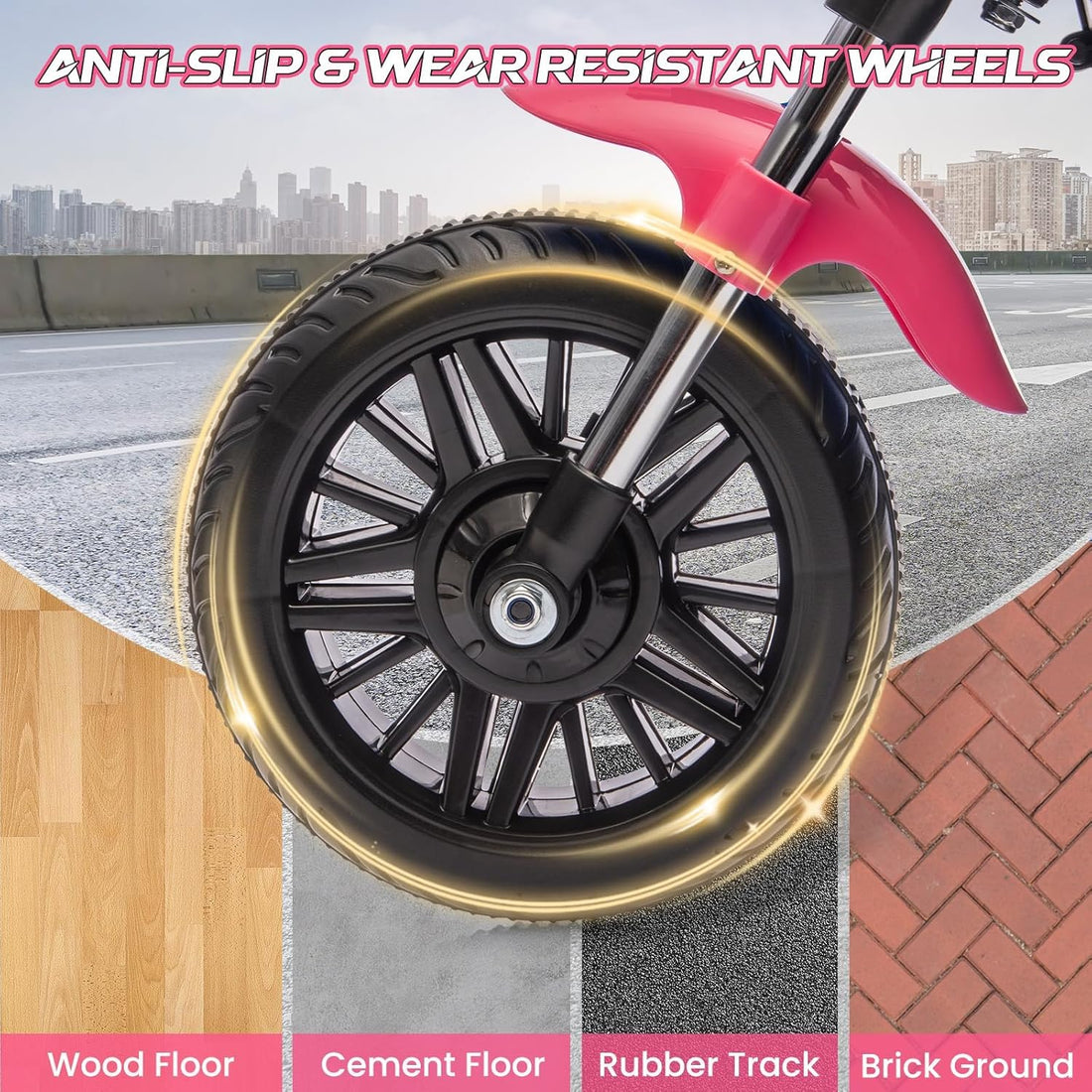 Garvee Ride - P Series: 12V Electric Motorcycle for Kids with Detachable Training Wheels, Soft Start, Reverse, Headlight, Horn, Music, Red, Toddler Ride-On Toy