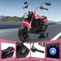 Garvee Ride - P Series: 12V Electric Motorcycle for Kids with Detachable Training Wheels, Soft Start, Reverse, Headlight, Horn, Music, Red, Toddler Ride-On Toy