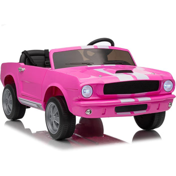 Garvee Ride - P Series: 24V 7AH 2-Seater Ride-On Car for Kids with Remote Control, Dual Safety Belts, 2-Speed, LED Lights, Music, Pink, Licensed Shelby GT350, Outdoor Play