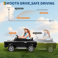 Garvee 24V 7AH 2-Seater Ride-On Car Kids Remote Control Dual Safety Belts 2-Speed LED Lights Music Black