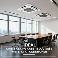 Garvee 24000 BTU Ceiling Cassette Mini Split AC, 8-Way 360° Airflow, Remote Controller, Ductless Cooling&Heating Ceiling Air Conditioner, 208/230V, 25ft Kit