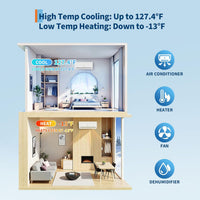 Garvee 35000 BTU OTD Dual Zone WIFI Mini Split AC Heating System, 19 SEER2, 2 Zone 18000+18000 BTU, Ductless, Pre-Charged Condenser, Heat Pump, 25Ft Copper Line, 208-230V