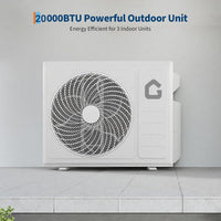 Garvee 20000 BTU OTD Dual Zone WIFI Mini Split AC Heating System, 20 SEER2, 2 Zone 9000+12000 BTU, Ductless, Pre-Charged Condenser, Heat Pump, 25Ft Copper Line, 208-230V