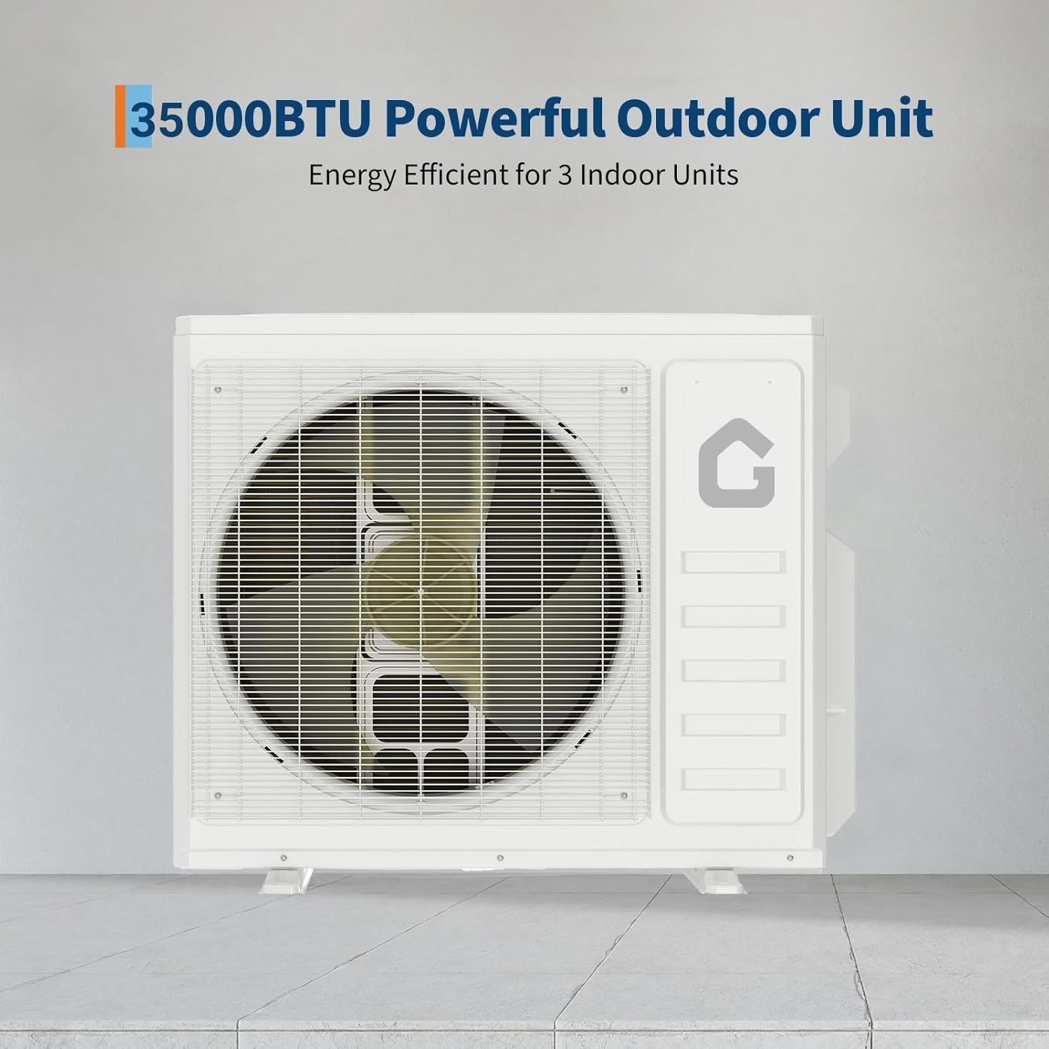 Garvee 35K BTU 3 Zone Mini Split AC Heating System, 19 SEER2 208-230V, Pre-Charged Condenser, Multi-Room Cooling & Heating, Black