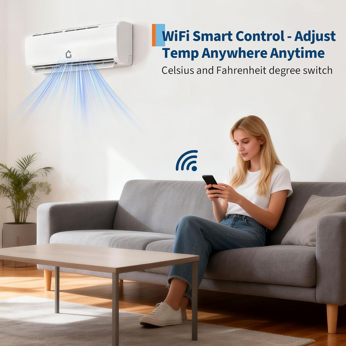 Garvee 3 Zone Mini Split, 35000 BTU ODU Mini Split Ac/Heating System, With 9000BTU + 9000BTU + 18000BTU IDU, 208-230V Wifi Enabled Energy Efficient Multi Zone Mini Split Air Conditioner & Heater, 16Ft Copper Line & Full Installation Kit