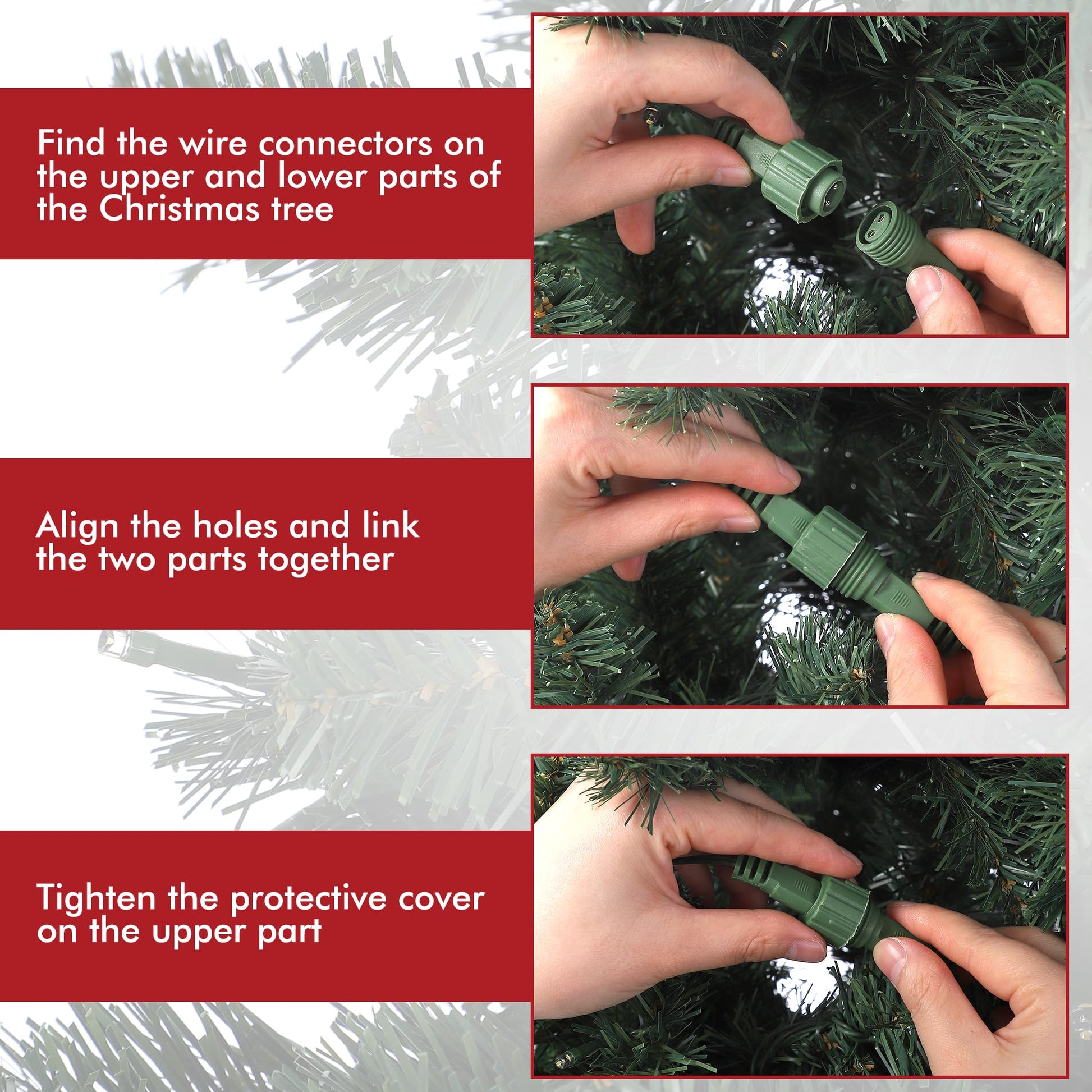 Garvee 4.5ft Christmas Tree with 300 LED Lights, 8 Lighting Modes, Pre-Lit Artificial Fiber Optic Xmas Tree, Potted Christmas Tree Decoration for Home, Office, and Hallways - 2 PCS