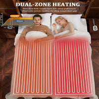 Garvee Heated Blanket Queen Size with LCD Dual Controller, Waffle Weave Fast Heating Electric Blankets, 10 Heat Levels & 1-12H Time Settings, ETL Certified, Machine Washable, Beige, 84" x 90"
