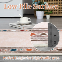 Garvee Bordered Beige 4x6 Machine Washable for Living Room Modern Area Rug, Non-Slip Stain Resistant Accent Rug Indoor Minimalist Border Floor Cover Carpet for Bedroom