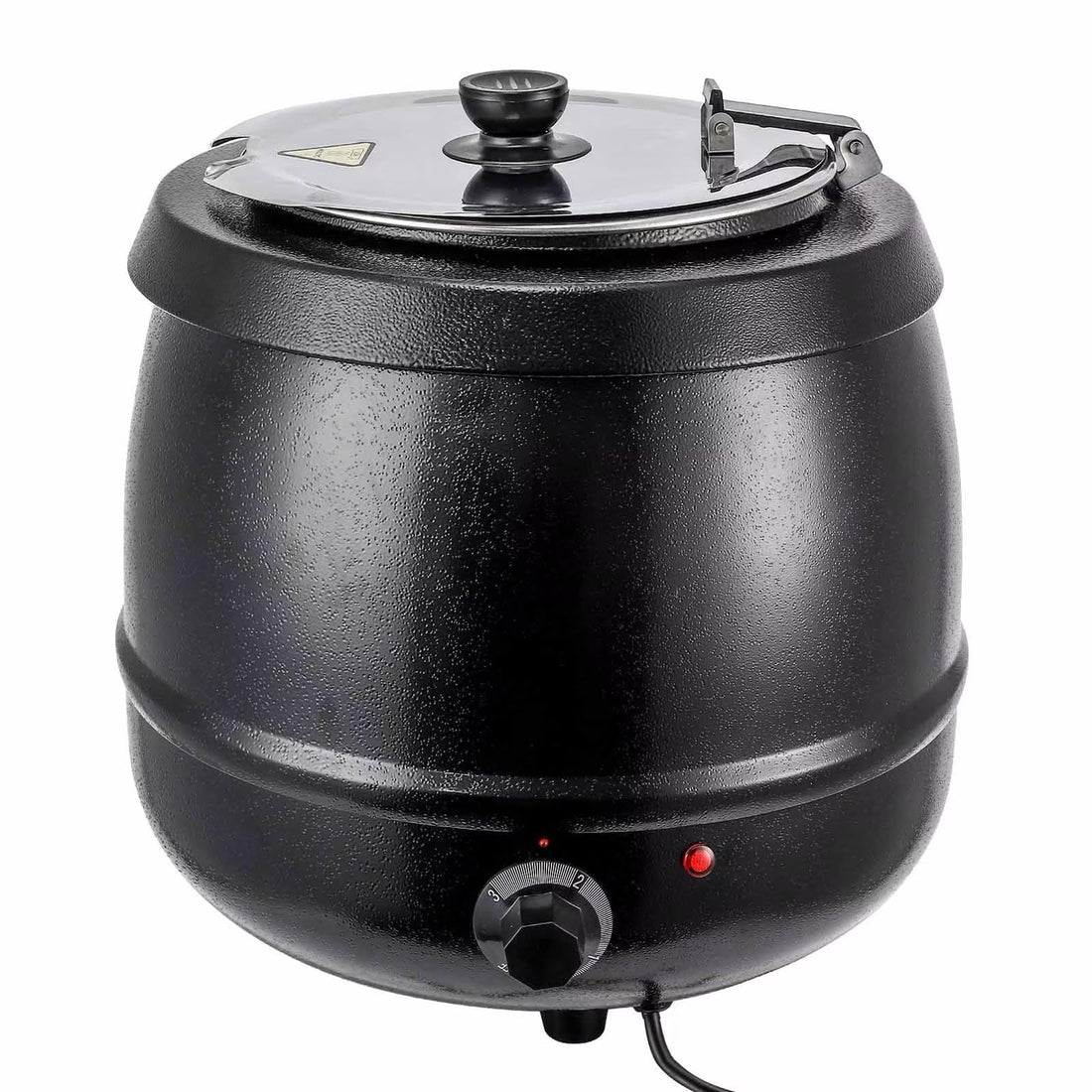 Commercial Grade Soup Kettle 10.5QT Soup Kettle Warmer with Hinged Lid Black