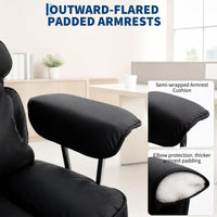 Garvee Big and Tall Ergonomic Office Chair – 350lbs Capacity, High Back Reclining, Footrest, Thick PU Leather Seat, Pocket Spring Lumbar & Pillow Support, Adjustable Armrests – Executive Desk Chair – Black
