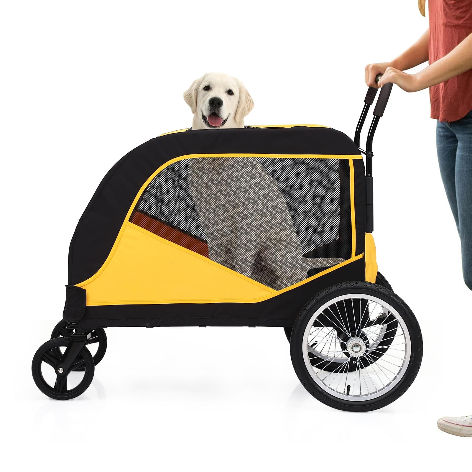 Dog Stroller for Large Pet Jogger Stroller with 4 Wheel