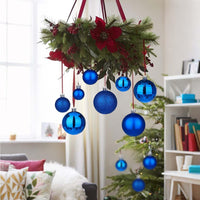 Garvee 34 Pieces Shatterproof Christmas Ornaments Set, Christmas Decorations 1.57 Inch Silver Plastic Ball Decor for Xmas Tree, Christmas Balls Indoor Outdoor Holiday Party Wedding Decoration, Blue