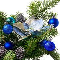 Garvee 34 Pieces Shatterproof Christmas Ornaments Set, Christmas Decorations 1.57 Inch Silver Plastic Ball Decor for Xmas Tree, Christmas Balls Indoor Outdoor Holiday Party Wedding Decoration, Blue