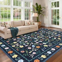 Garvee Washable Floral Rug Non Slip Living Room Rug, Area Rugs Vintage Distressed Soft Carpet for Bedroom, Dinning Room, Home Office