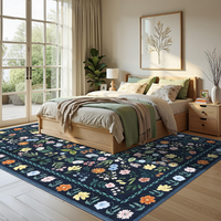 Garvee Washable Floral Rug Non Slip Living Room Rug, Area Rugs Vintage Distressed Soft Carpet for Bedroom, Dinning Room, Home Office
