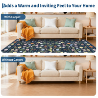 Garvee Washable Floral Rug Non Slip Living Room Rug, Area Rugs Vintage Distressed Soft Carpet for Bedroom, Dinning Room, Home Office