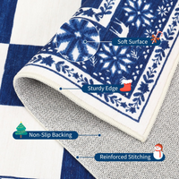 Garvee Blue 2x6 Runner Rug Washable Non Slip Indoor Christmas Decor Checkered Soft Low Pile