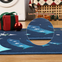 Garvee Christmas Tree Blue 2x6 Area Rug, Washable, Non-Slip, Decorative Floor Carpet for Bedroom, Living Room