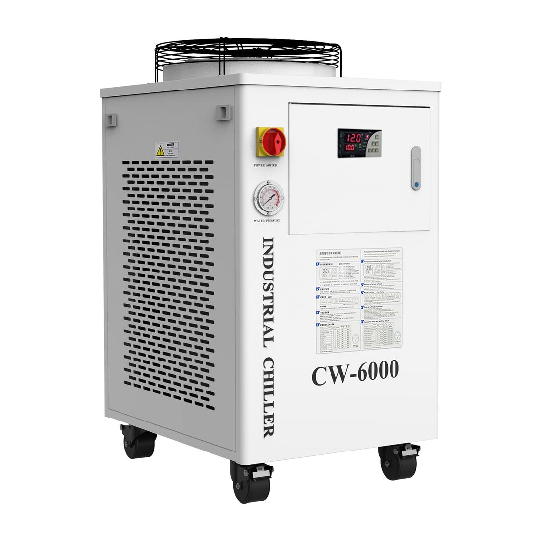 CW-6000 Chiller, 15L, 8.7gpm, 9125 BTU for CO2 Lasers