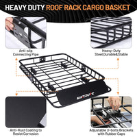Garvee 51"x36" Universal Rooftop Cargo Carrier Basket – 200lbs Capacity Luggage Rack with Cargo Bag for SUV, Truck & Car