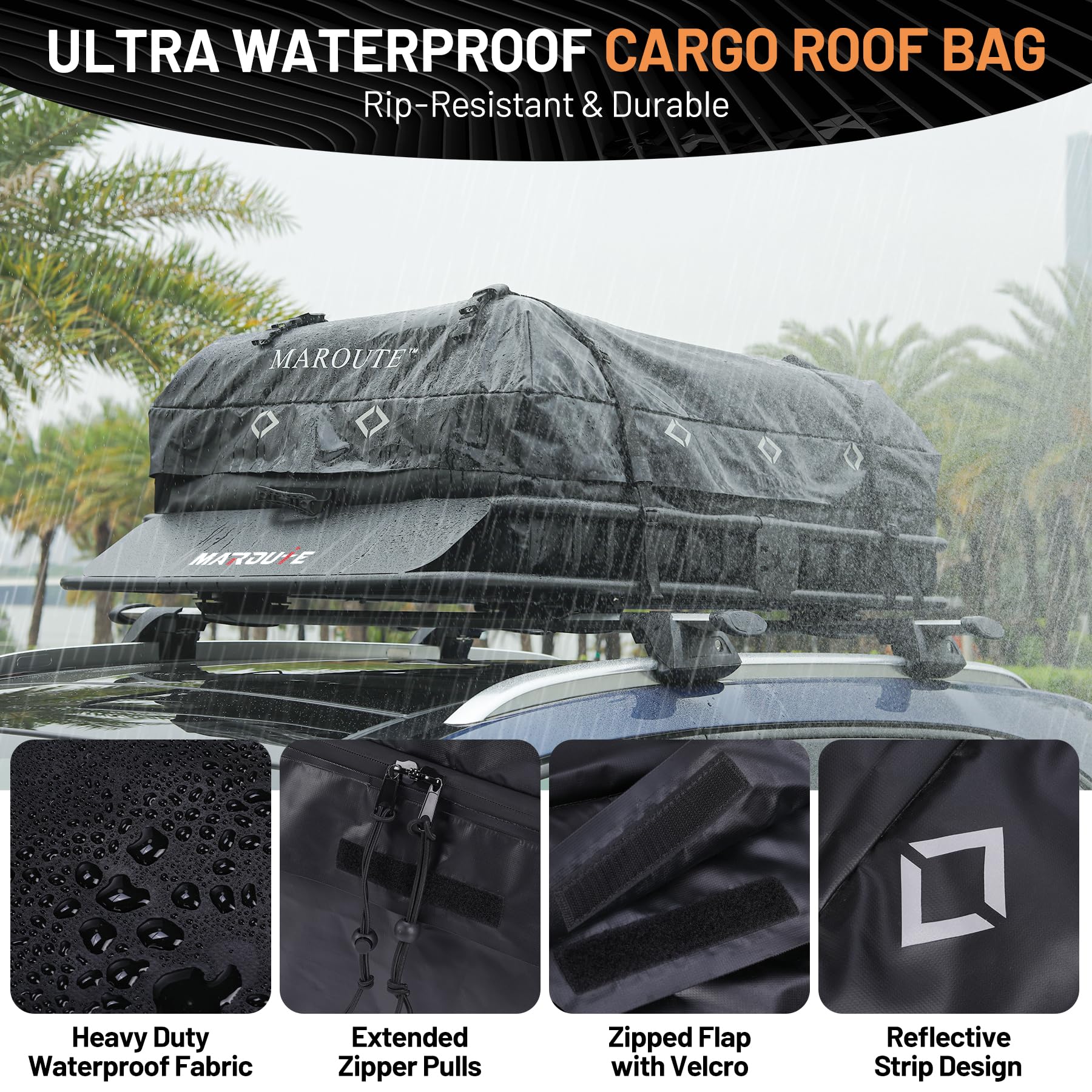 Garvee 51"x36" Universal Rooftop Cargo Carrier Basket – 200lbs Capacity Luggage Rack with Cargo Bag for SUV, Truck & Car