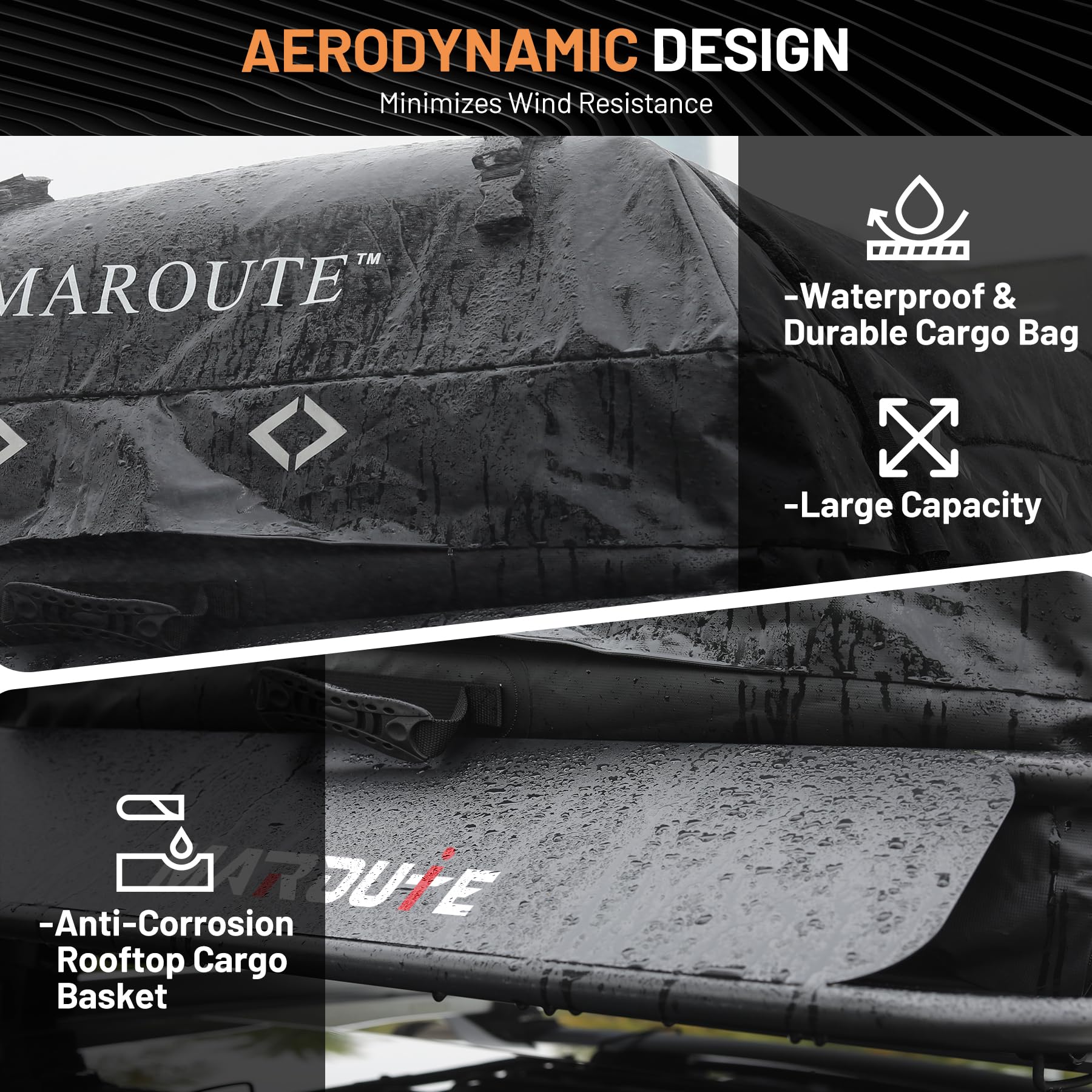 Garvee 51"x36" Universal Rooftop Cargo Carrier Basket – 200lbs Capacity Luggage Rack with Cargo Bag for SUV, Truck & Car